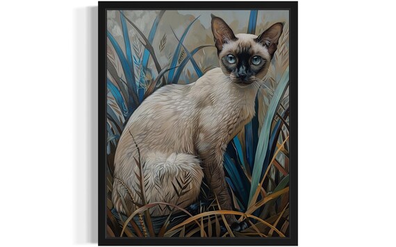 Balinese Cat Art Print, Original Painting Decor