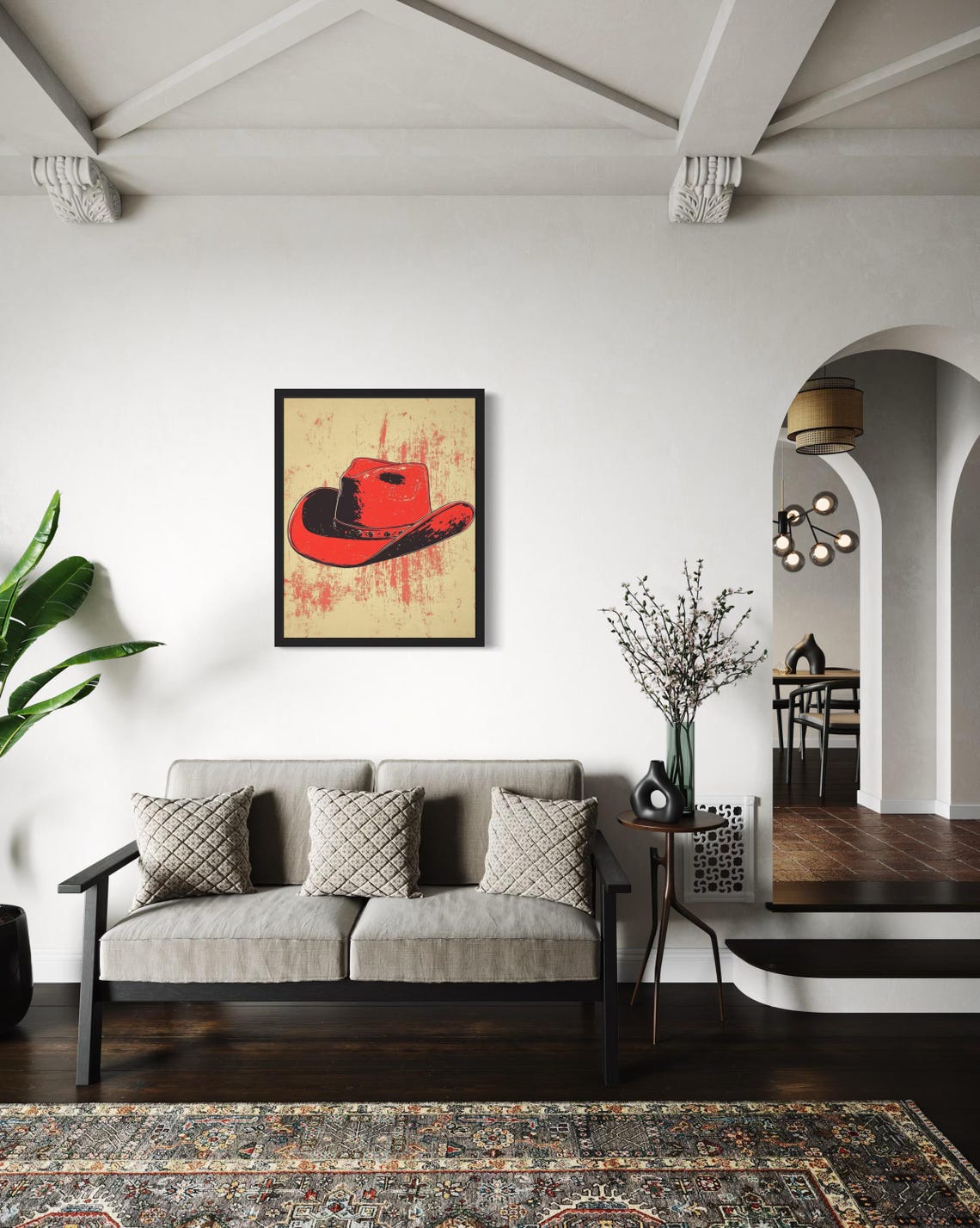 Cowboy Hat Pop Art Print Wall Art Poster Original Paint Artwork Artwork Decor - Image 3