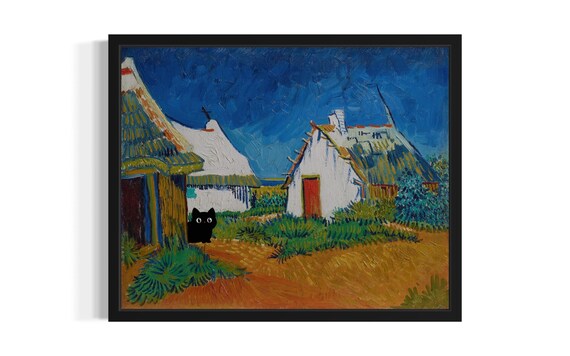 Van Gogh and Cat, Original Paint Artwork