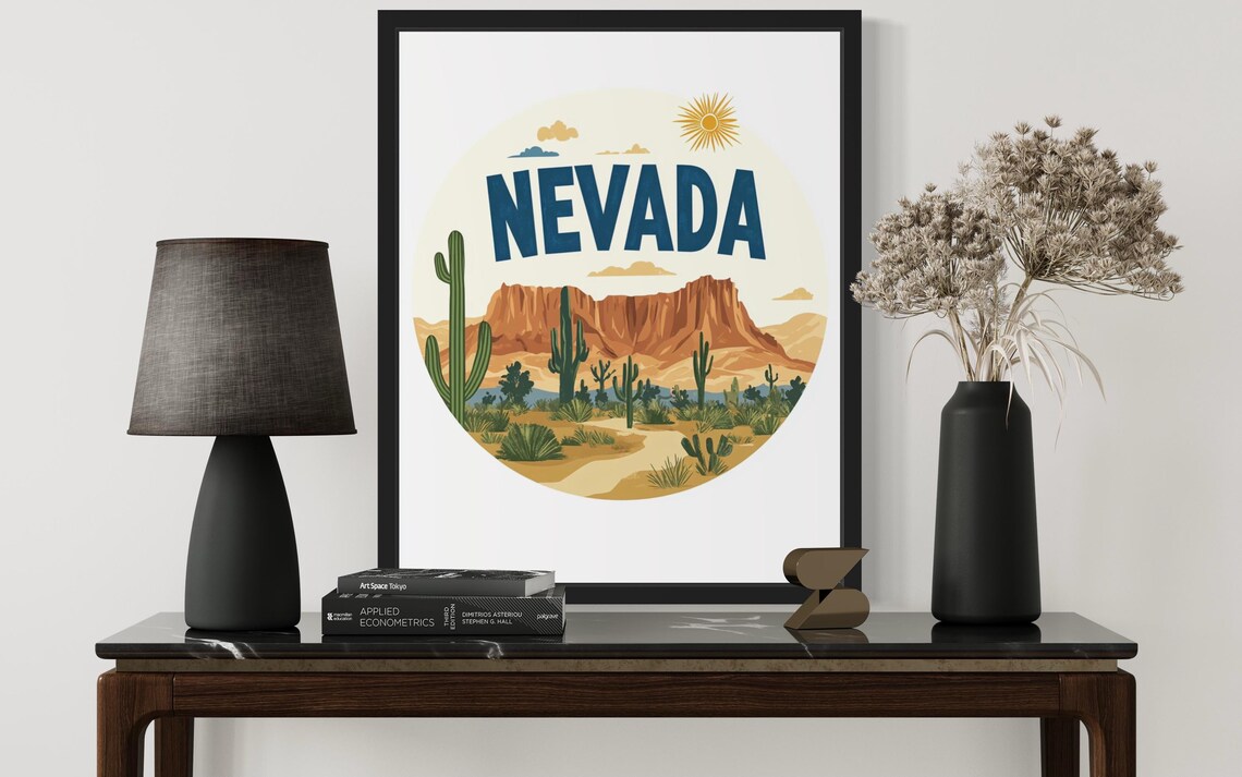 Nevada Scenery Art Print, Original Paint Artwork - Image 3