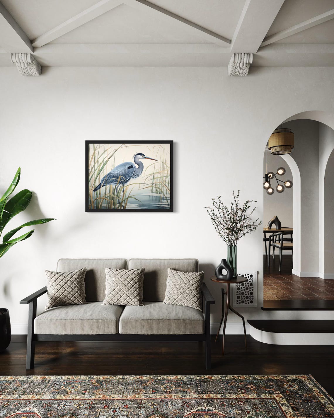 Blue Heron Abstract Art Print - Image 2