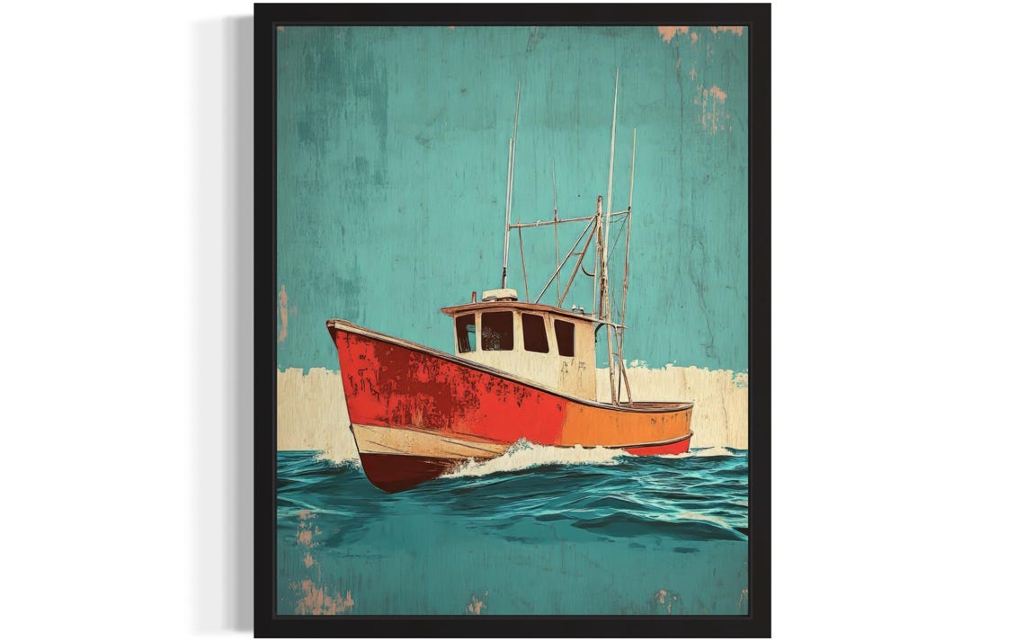 Fishing Boat Pop Art Poster