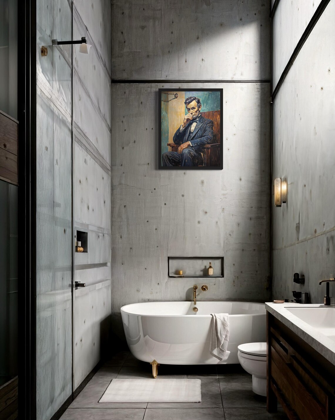 Abraham Lincoln Hold Nose Bathroom Wall Art - Image 4