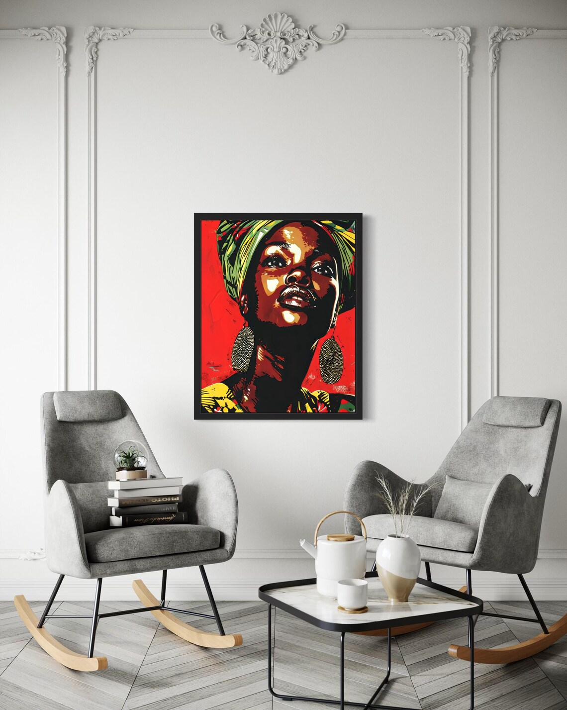 African Woman Art Print Wall Art Poster Original Paint Artwork Artwork Decor - Image 3