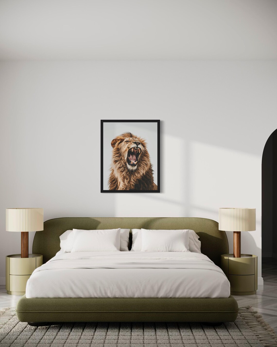 Roaring Lion King Portrait Minimalist Wildlife Photography Poster - Image 3
