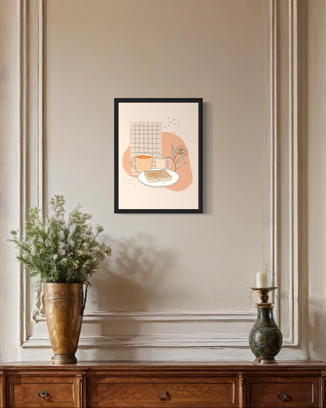 Waffles Food Art, Original Paint Artwork - Image 2