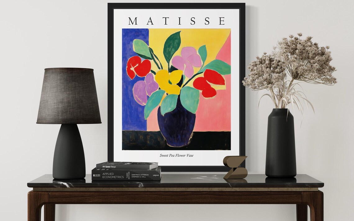 Matisse Style Sweet Pea Flower Vase Joyful Fauvist Still Life Poster - Image 3
