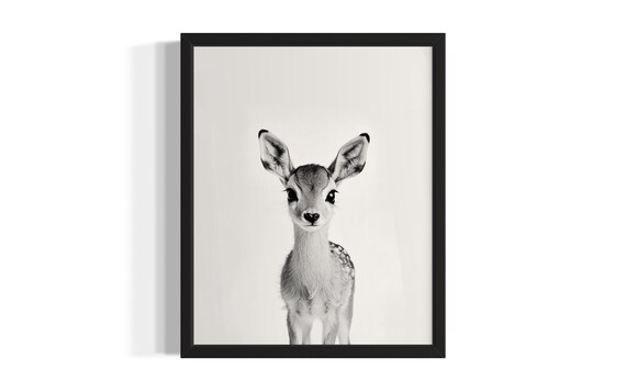 Antelope Animal Black And White Poster Art Print Living Room Wall Original Paint Artwork Decor