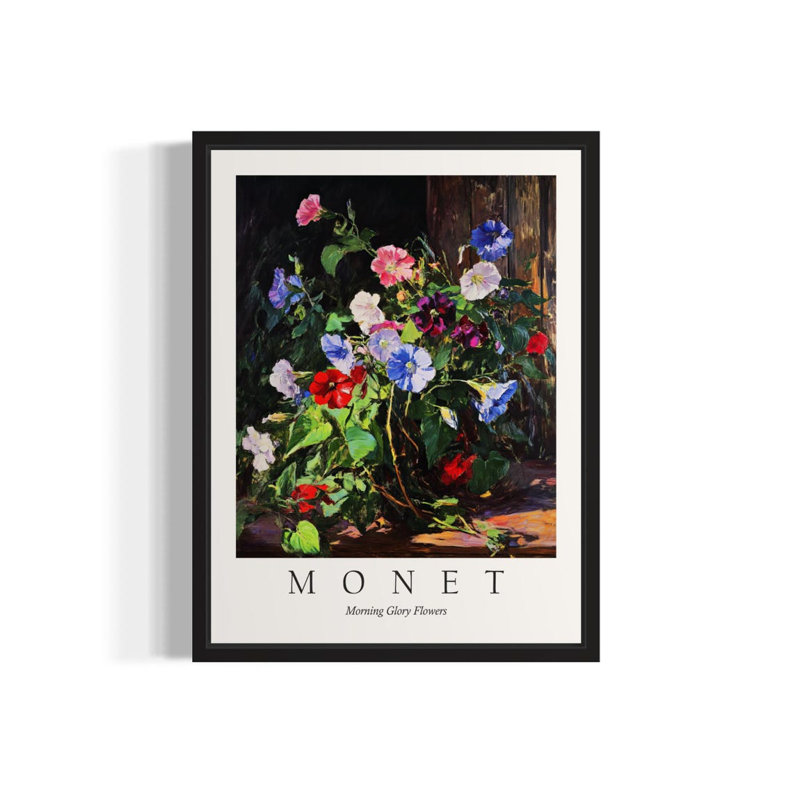 Morning Glory Bouquet in Sunlight Monet Style Colorful Flower Poster