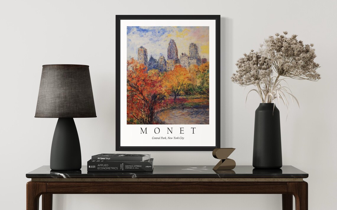 Central Park New York City Autumn Foliage Skyline Monet Poster - Image 2