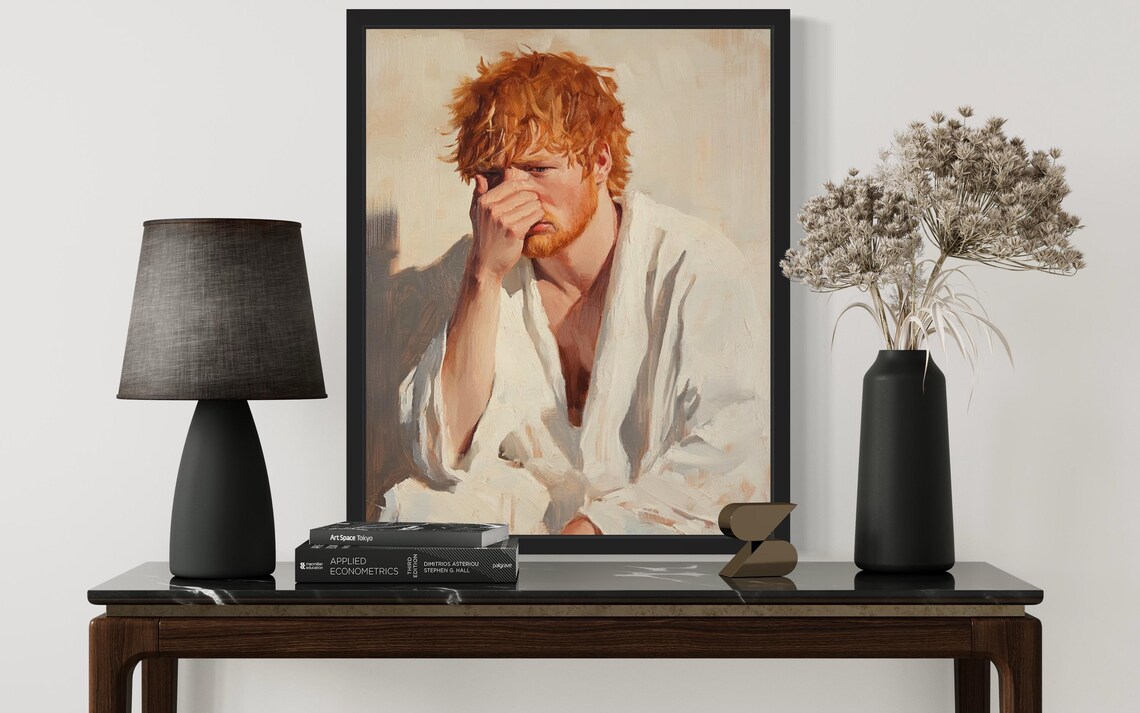 Male Hold Nose Bathroom Wall Art Print - Image 4