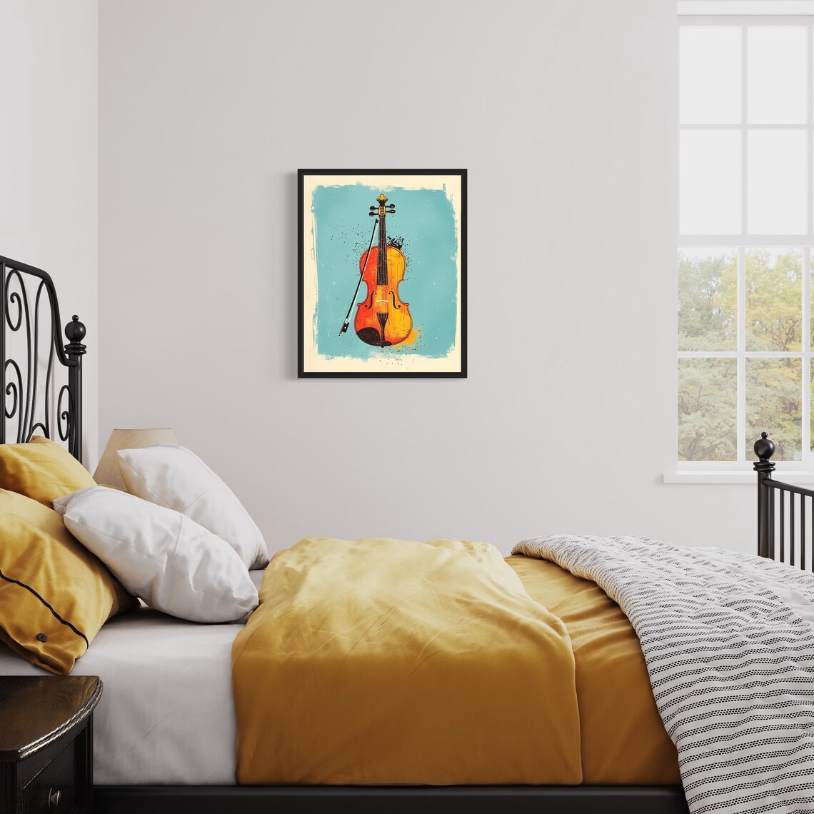 Violin Pop Art, Retro Vintage Collection Decor - Image 4