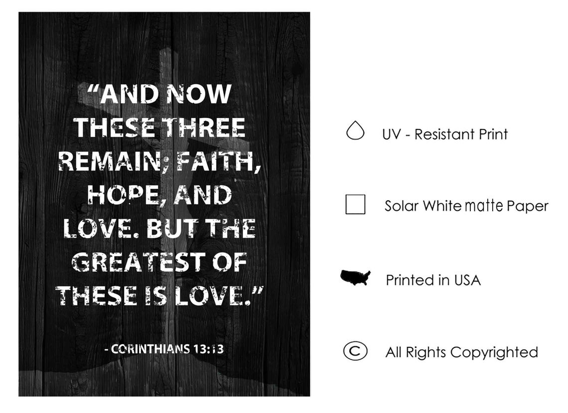 Corinthians Bible Quotes Art Print Wall Art Poster Original Paint Artwork Artwork Decor - Image 4