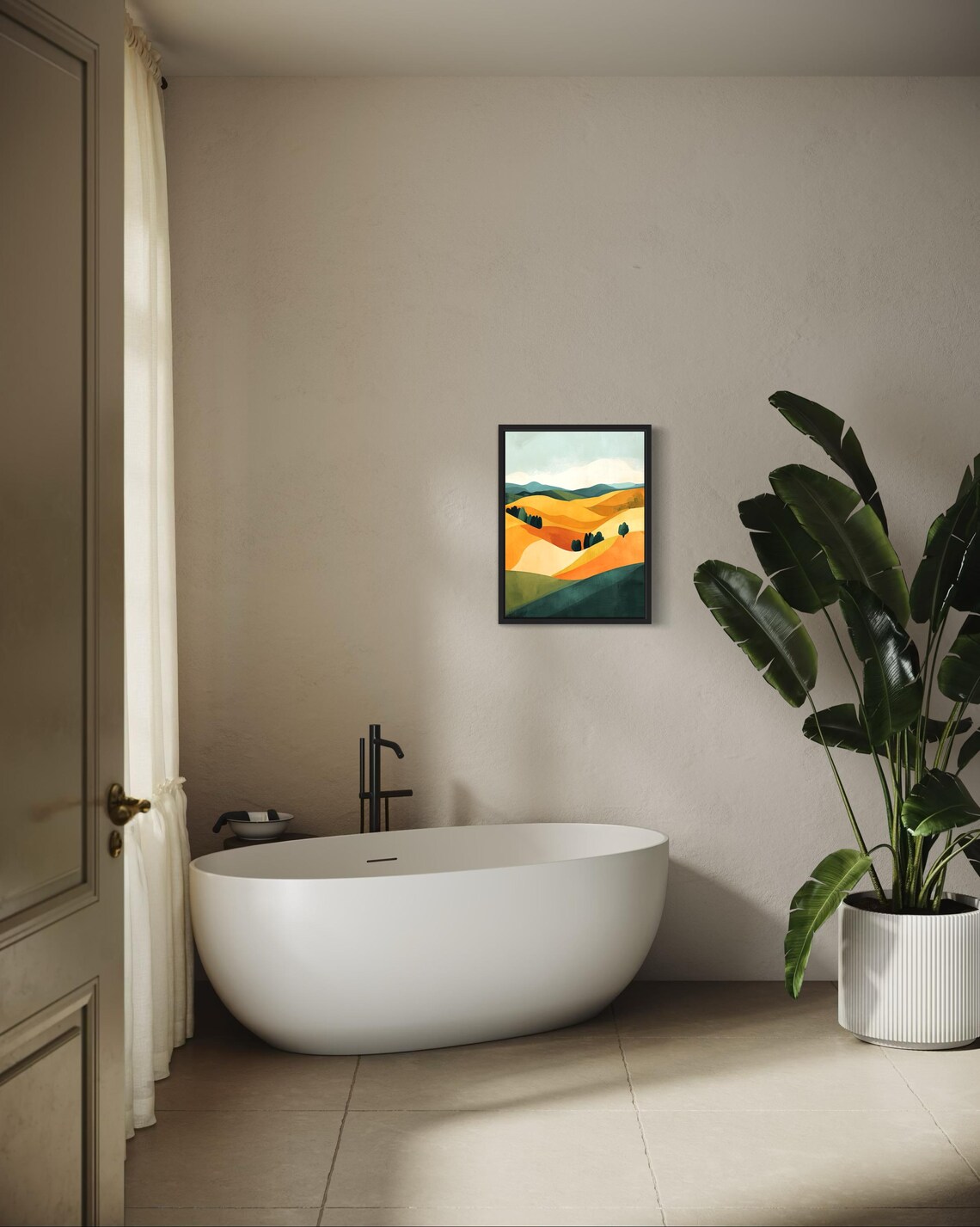 Valley Abstract Boho Art Print, Bathroom Decor - Image 4