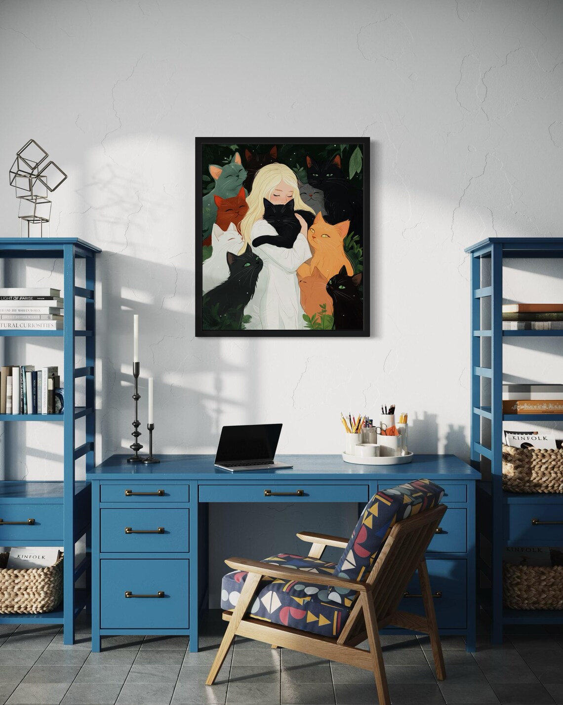 Cat Lovers Art Print, Original Paint Artwork - Image 2