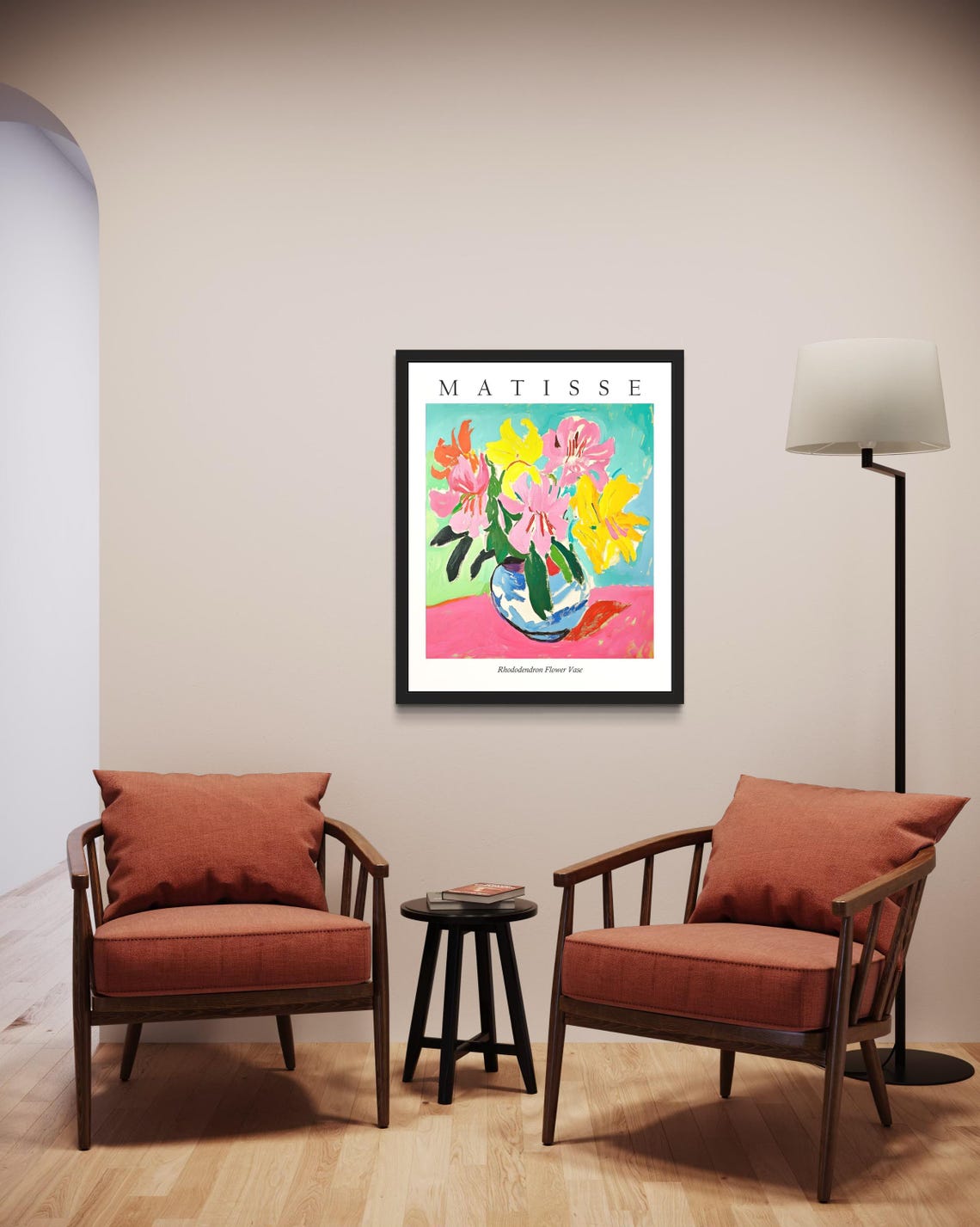 Matisse Style Rhododendron Flower Vase Soft Fauvist Still Life Poster - Image 2