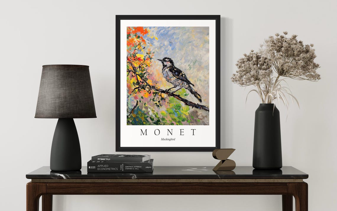 Mockingbird, Monet-Inspired Art Print - Image 3