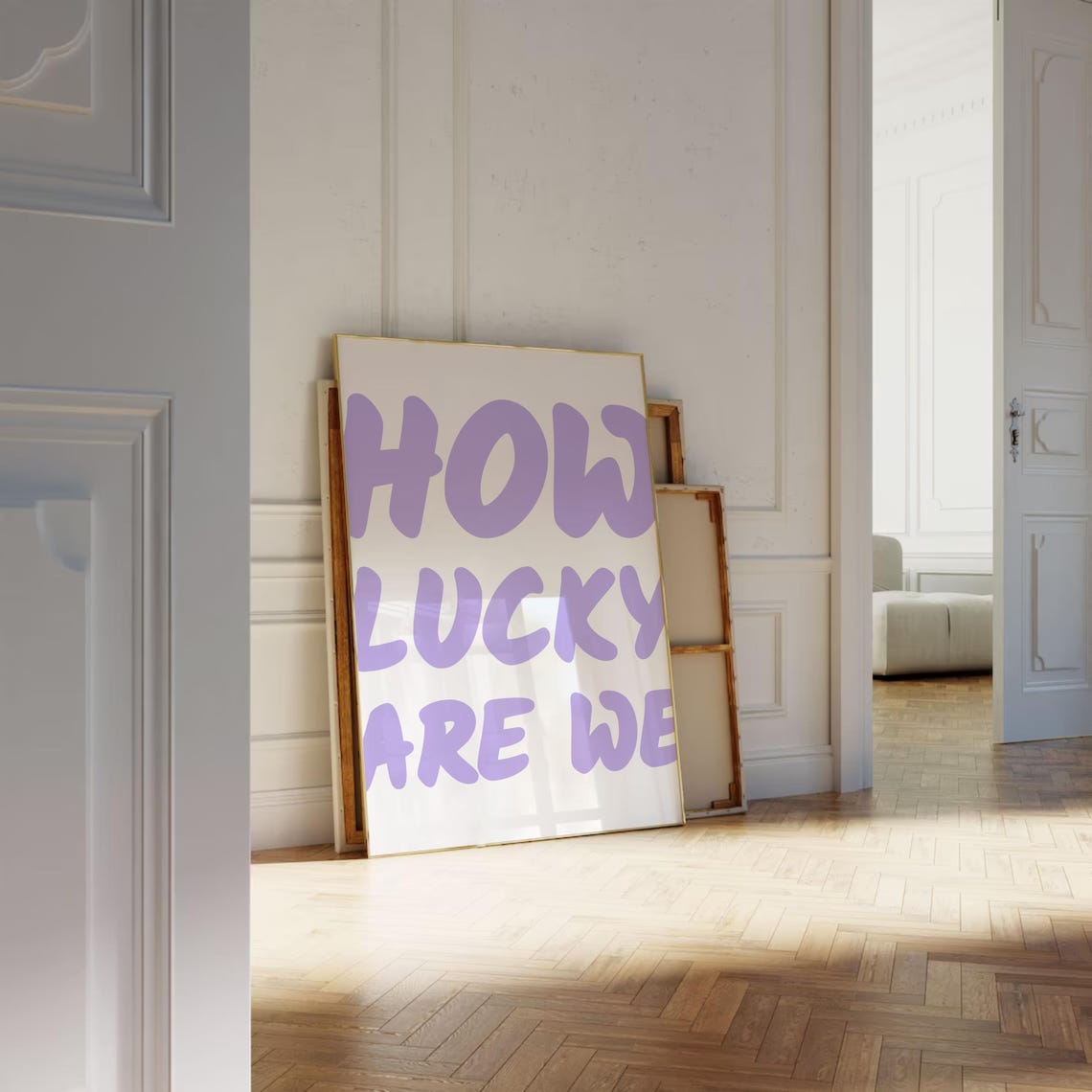 How Lucky Are We Pastel Purple Bubble Letters Positive Quote Poster - Image 3
