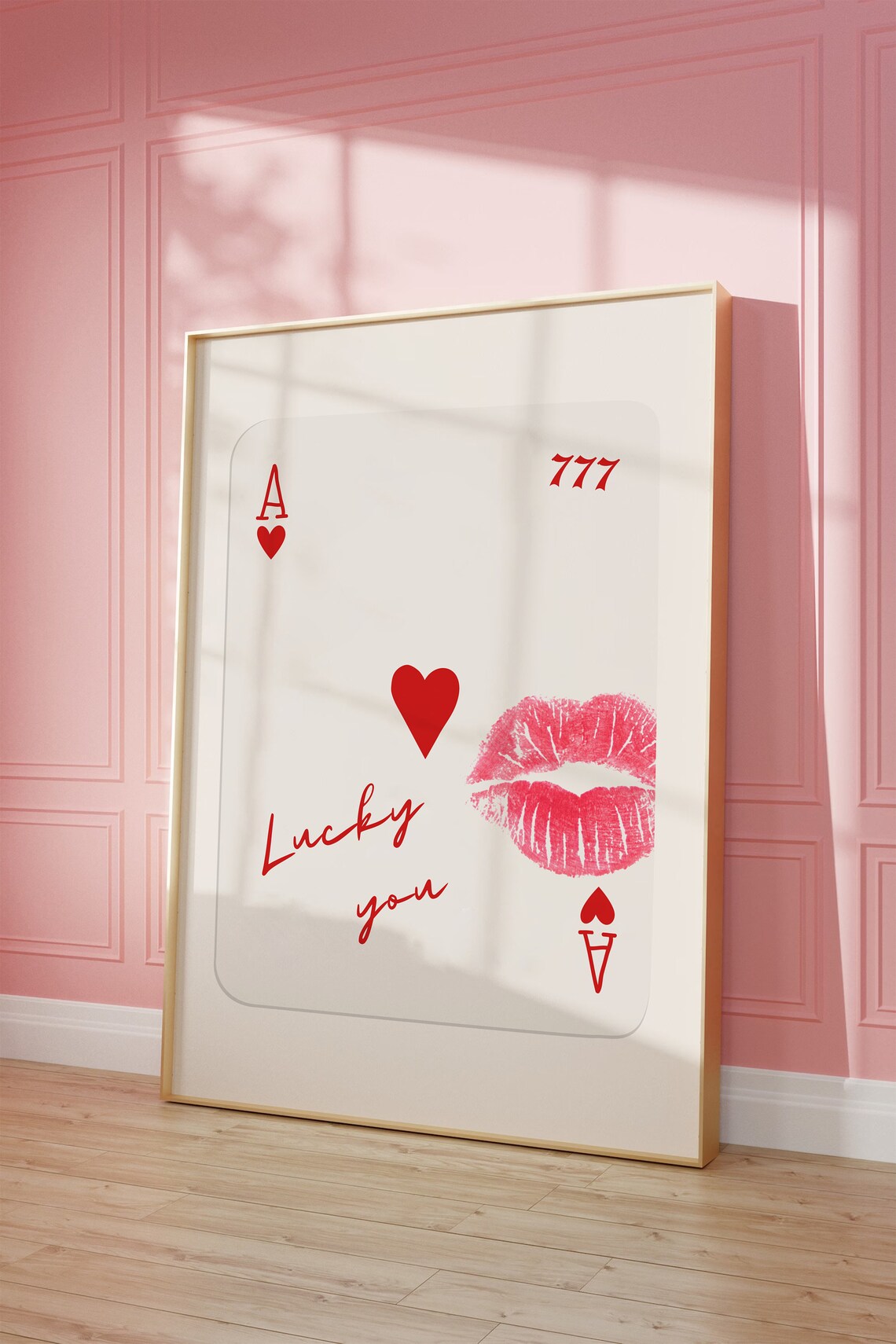 Red Ace Of Hearts Retro Y2K Playing Card Poster