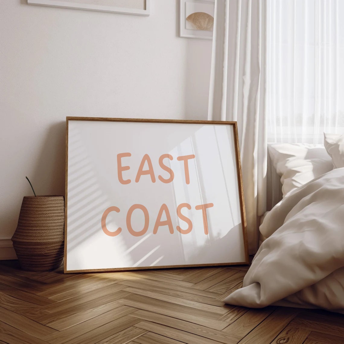 East Coast Peach Hand Lettering Minimal Coastal Decor Poster - Image 2