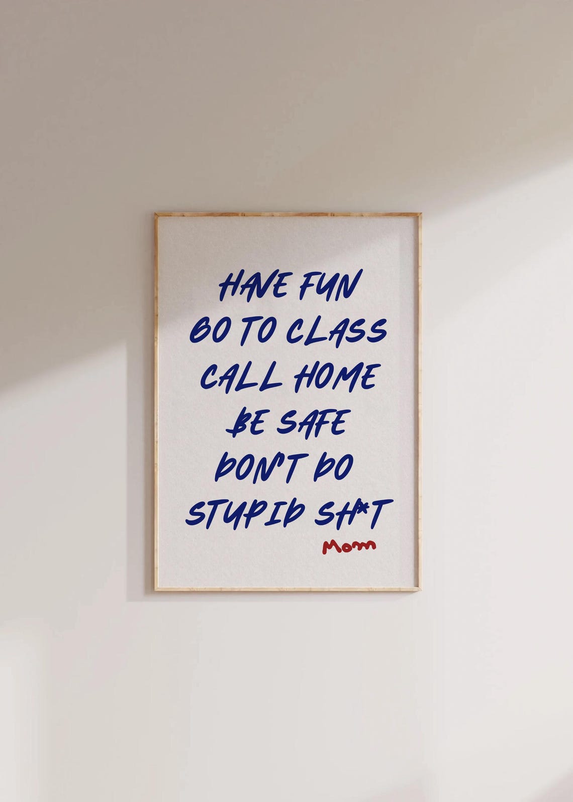 Dorm Rules Have Fun Go To Class Funny College Wall Sign Poster