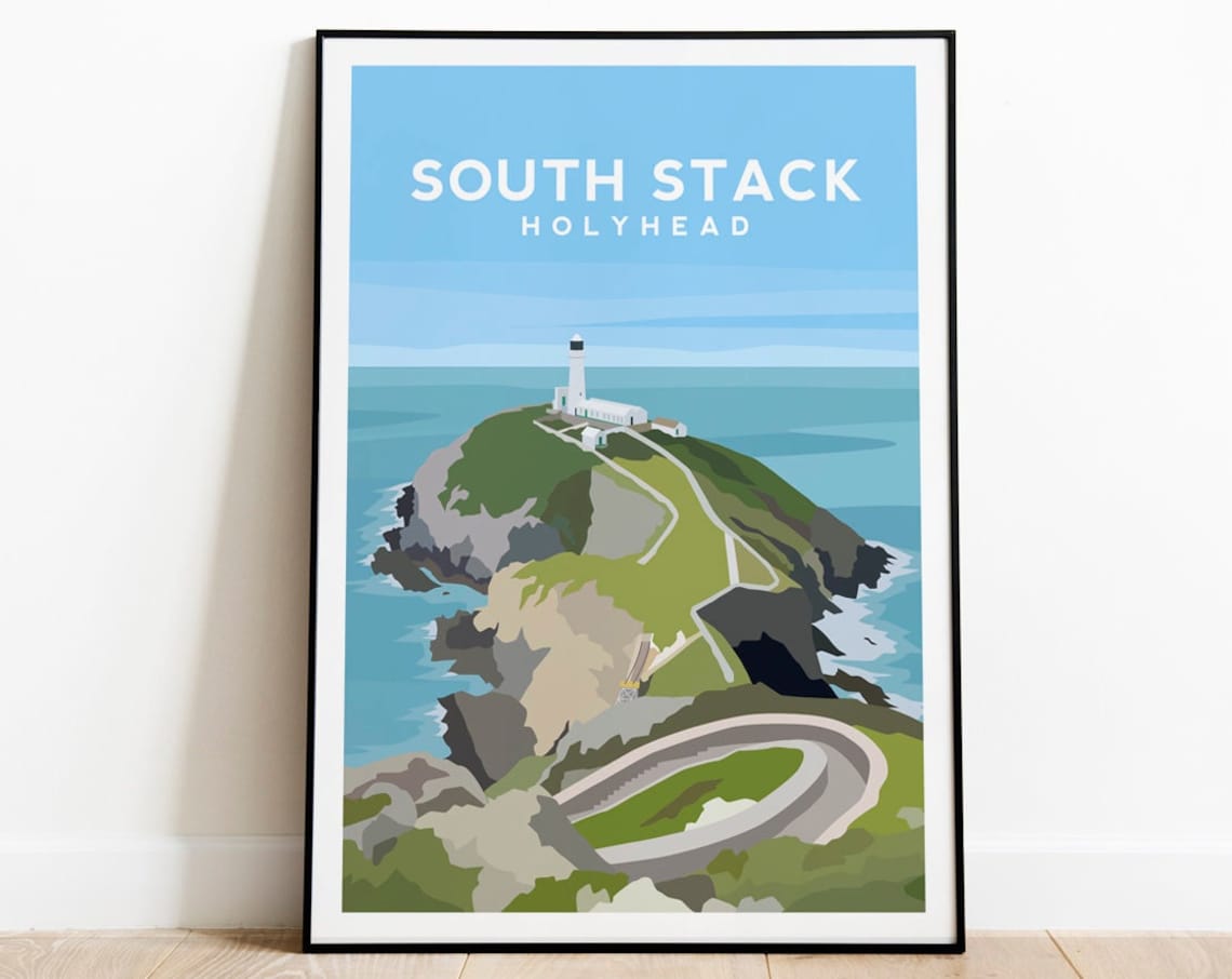 South Stack Holyhead Travel Poster, North Wales