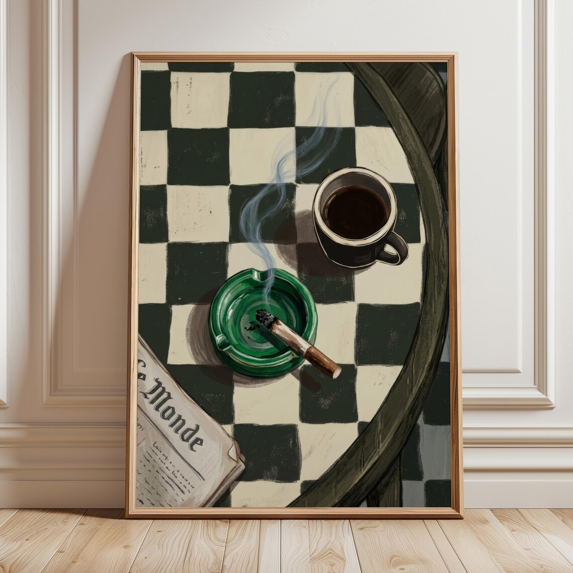 Cigarettes And Espresso Poster, Retro Bistro Still Life