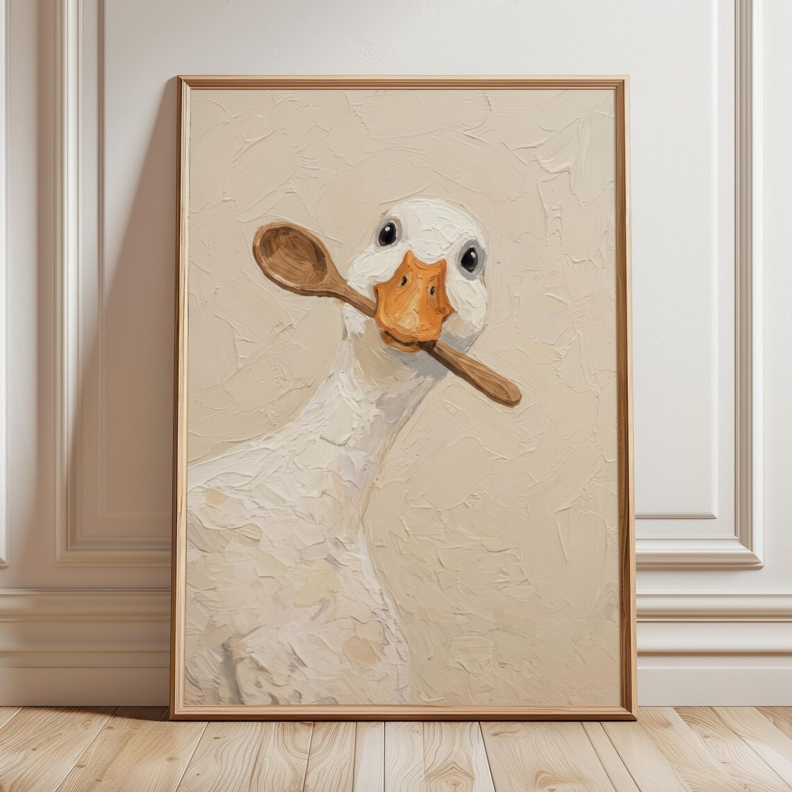 Whimsical Duck Kitchen Wall Art, Rustic Farmhouse Print