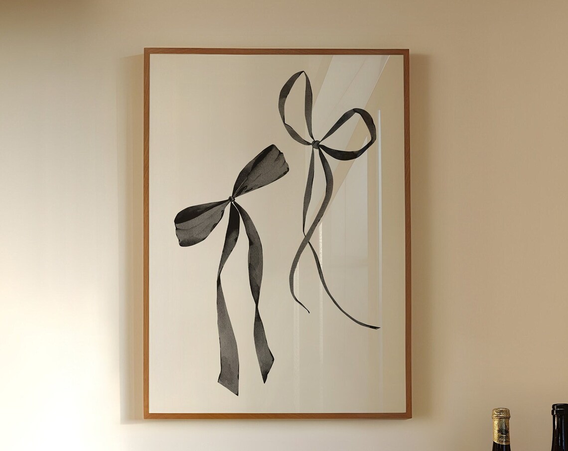 Bow Art Print, Neutral Coquette Dorm Decor - Image 3