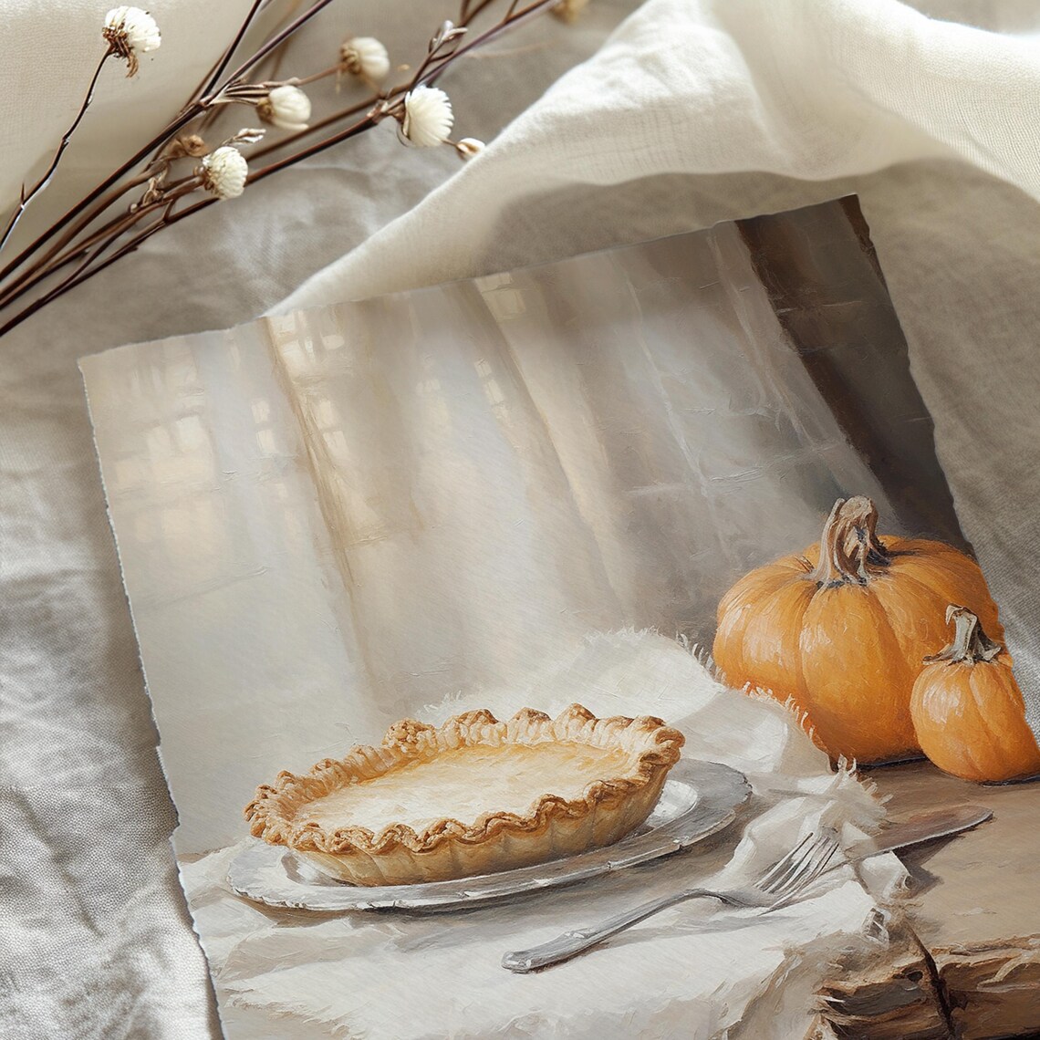 Pumpkin Pie Print, Rustic Fall Farmhouse Art - Image 3