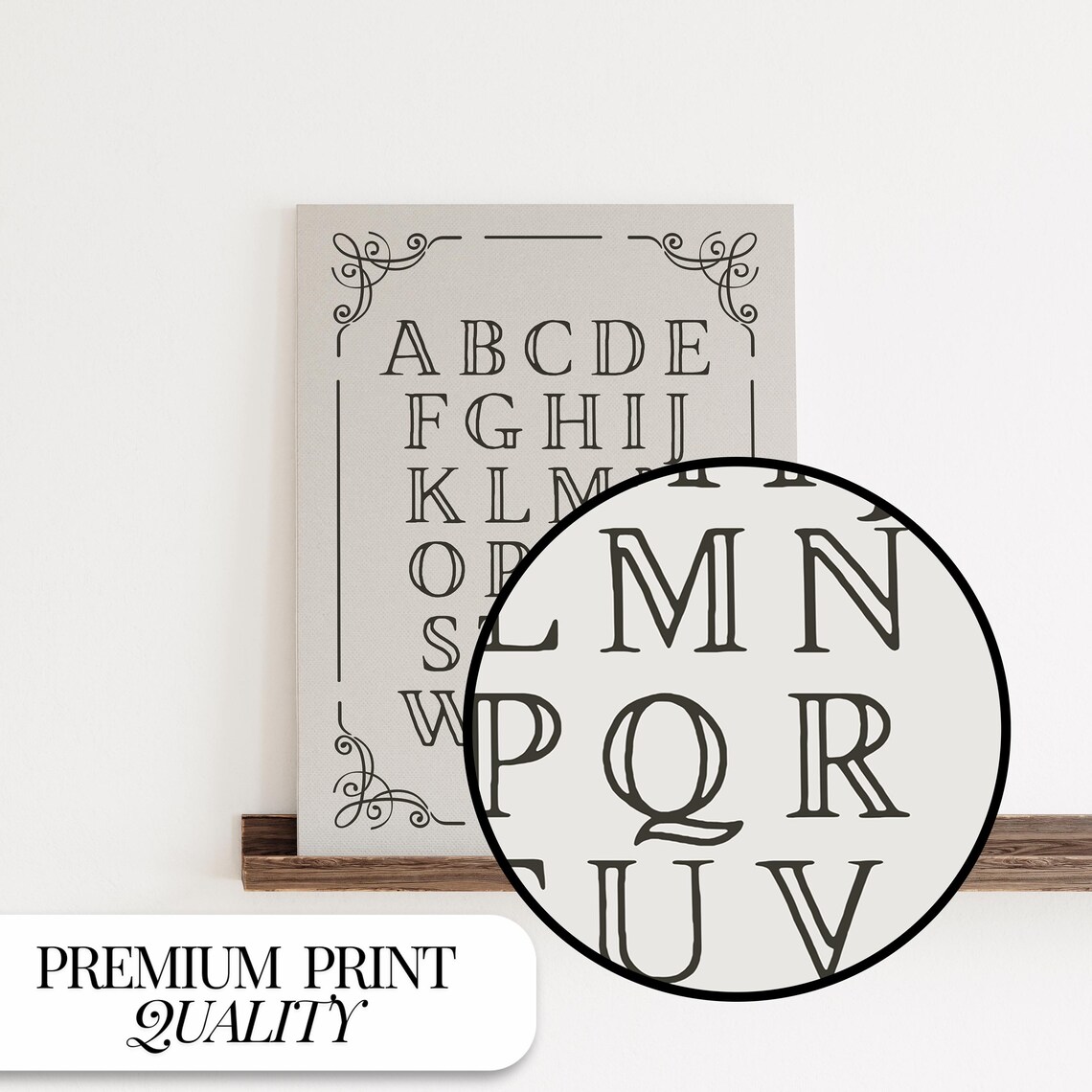 Vintage ABC Alphabet Letters With Ornate Corners Nursery Art Poster - Image 3