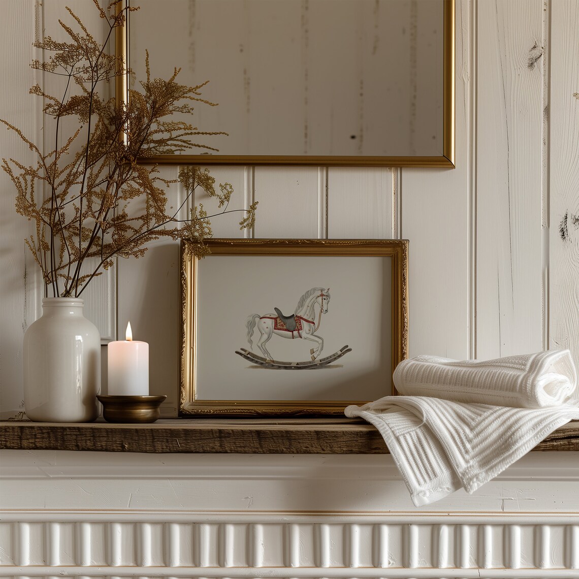Rocking Horse Nursery Print, Vintage Nursery Decor - Image 3