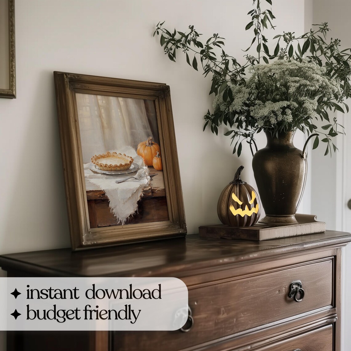 Pumpkin Pie Print, Rustic Fall Farmhouse Art - Image 5
