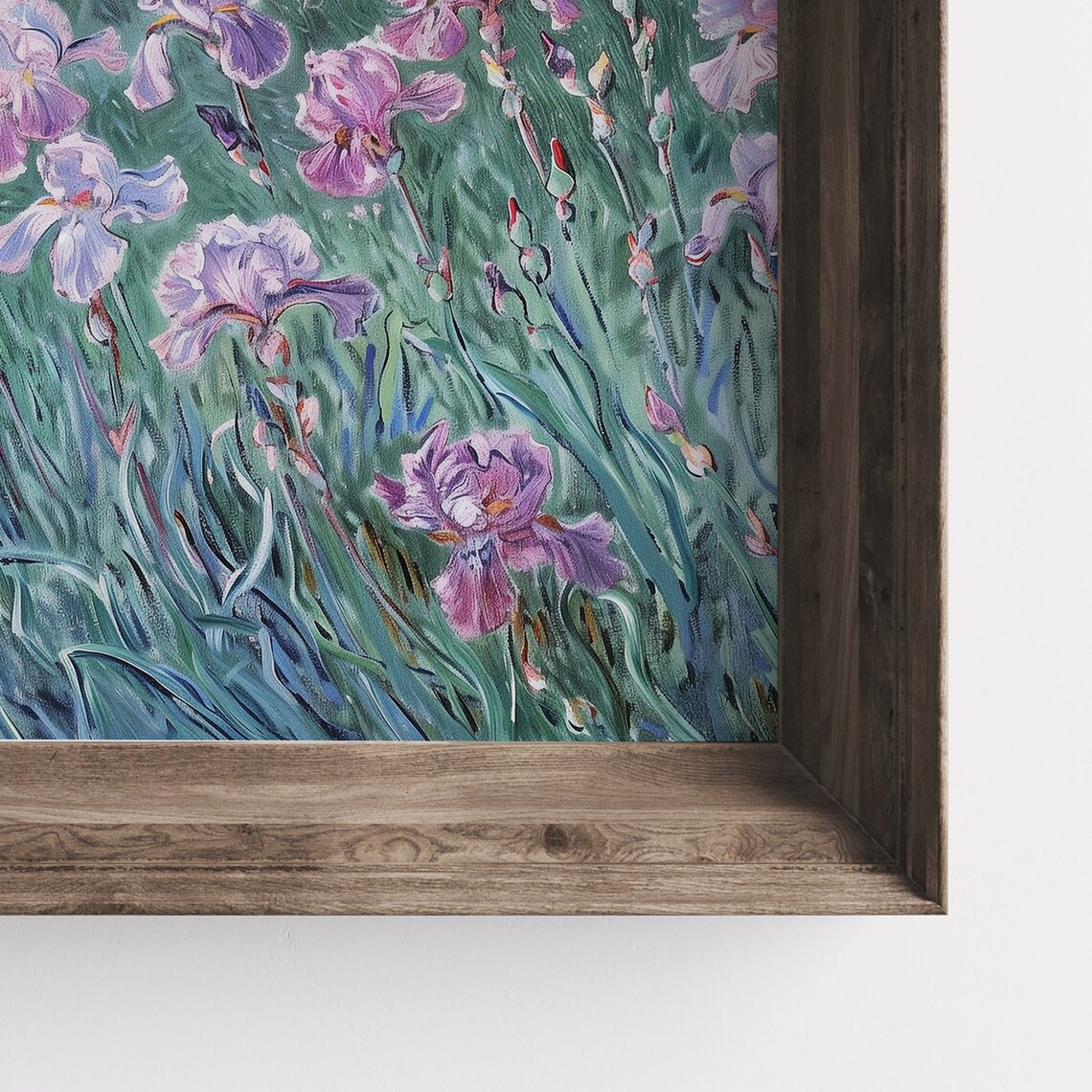 Impressionist Pink Iris Flower Garden Vintage Style Painting Poster - Image 3