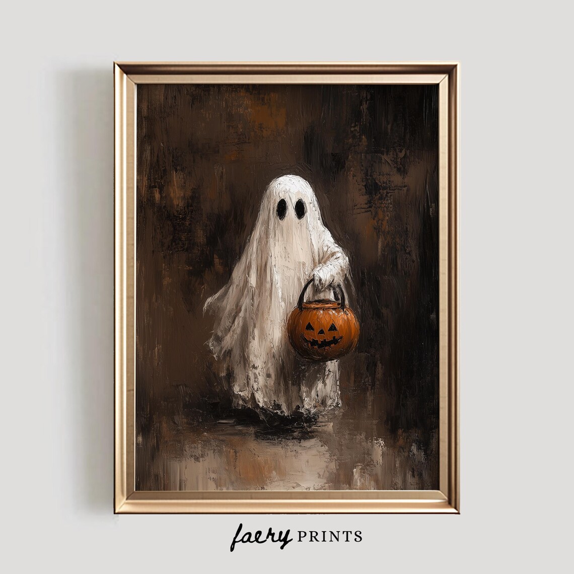 Halloween Ghost Print, Rustic Halloween Wall Art