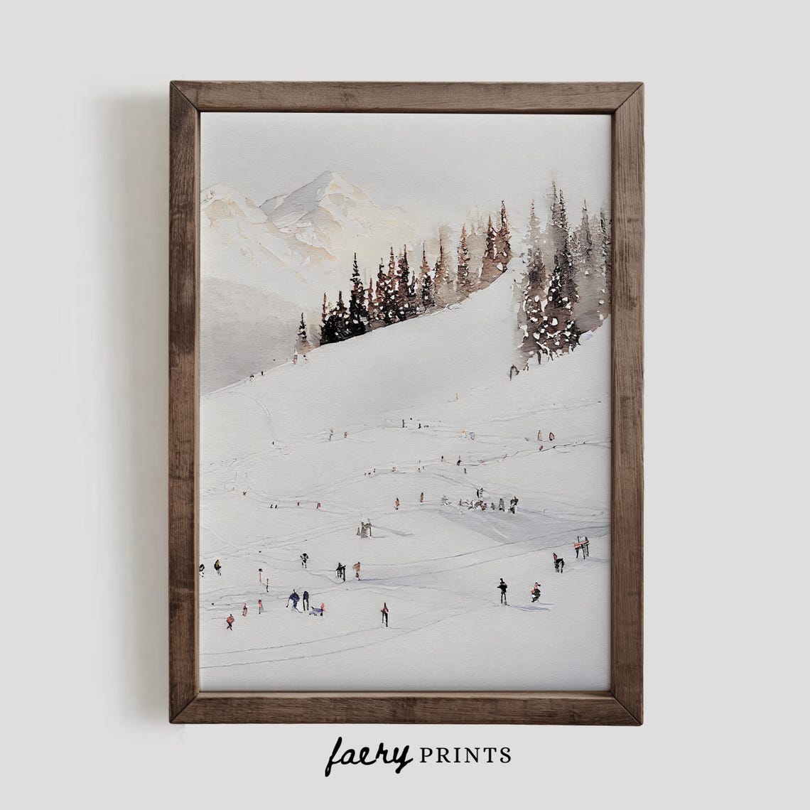Ski Hill Painting, Watercolor Art Print - Image 2