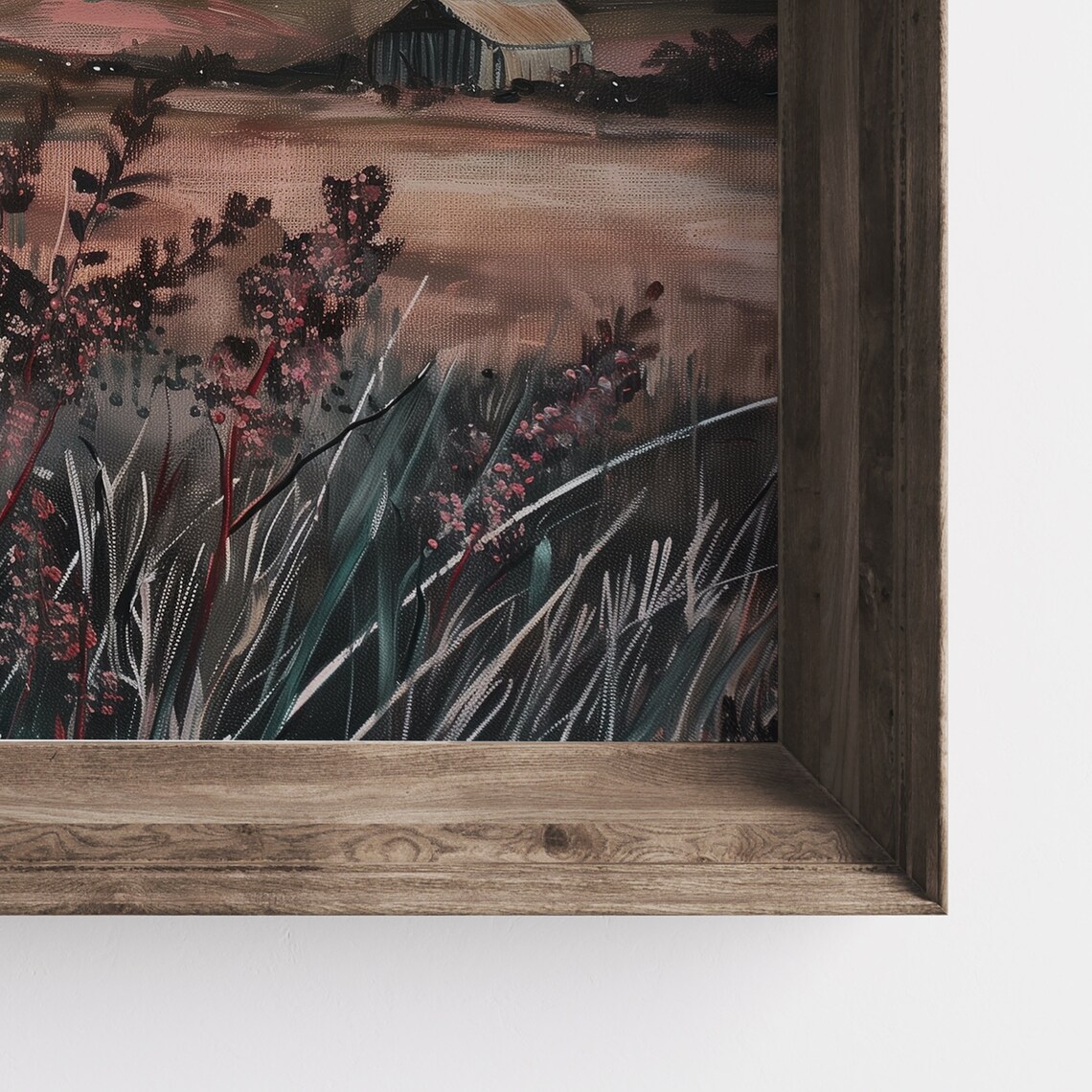 Moody Wildflower Landscape Vintage Farmhouse Print - Image 2