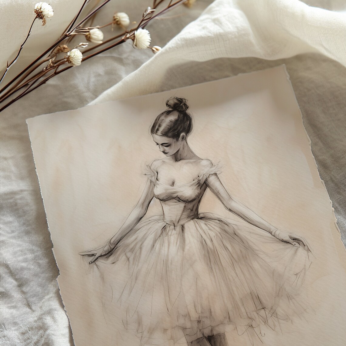 Ballerina Vintage Ballet Sketch Art Print - Image 4