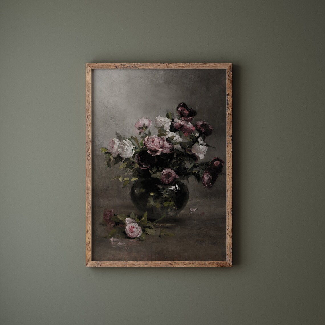 Mauve Floral Painting Vintage Floral Art Print - Image 4