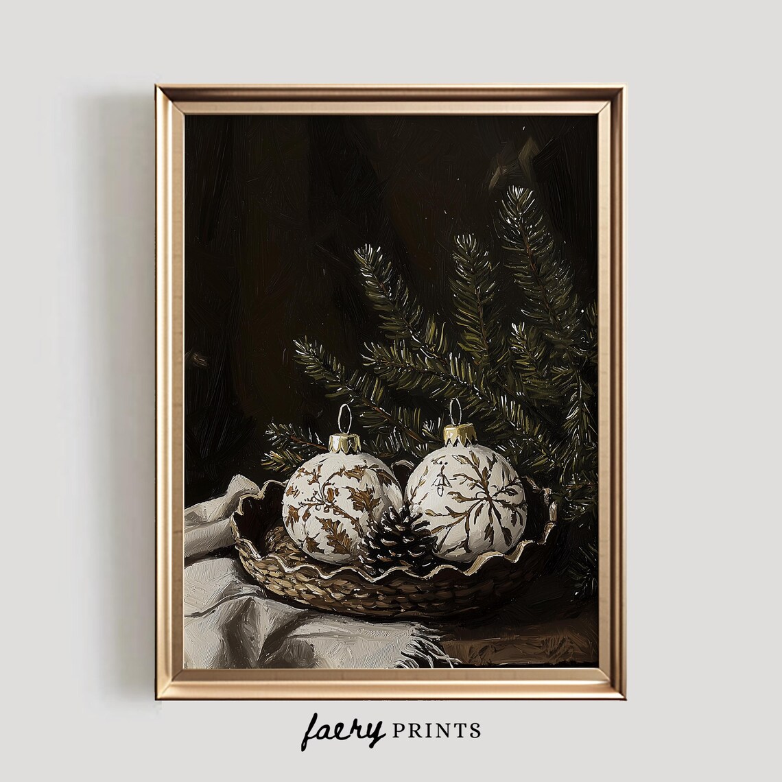 Rustic Ornament Print, Vintage Christmas Wall Art - Image 5