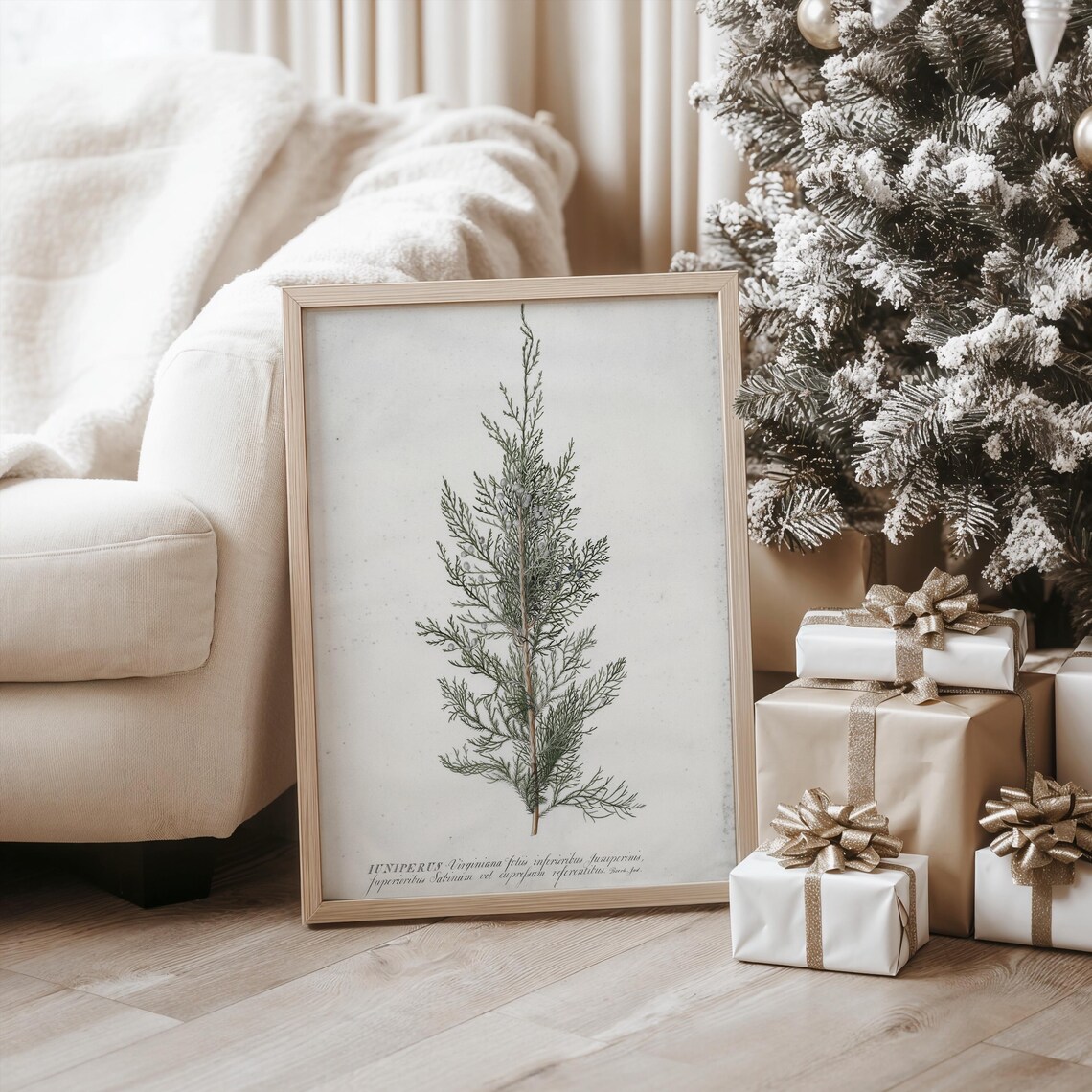 Juniper Tree Vintage Winter Art Print, Rustic Decor - Image 3