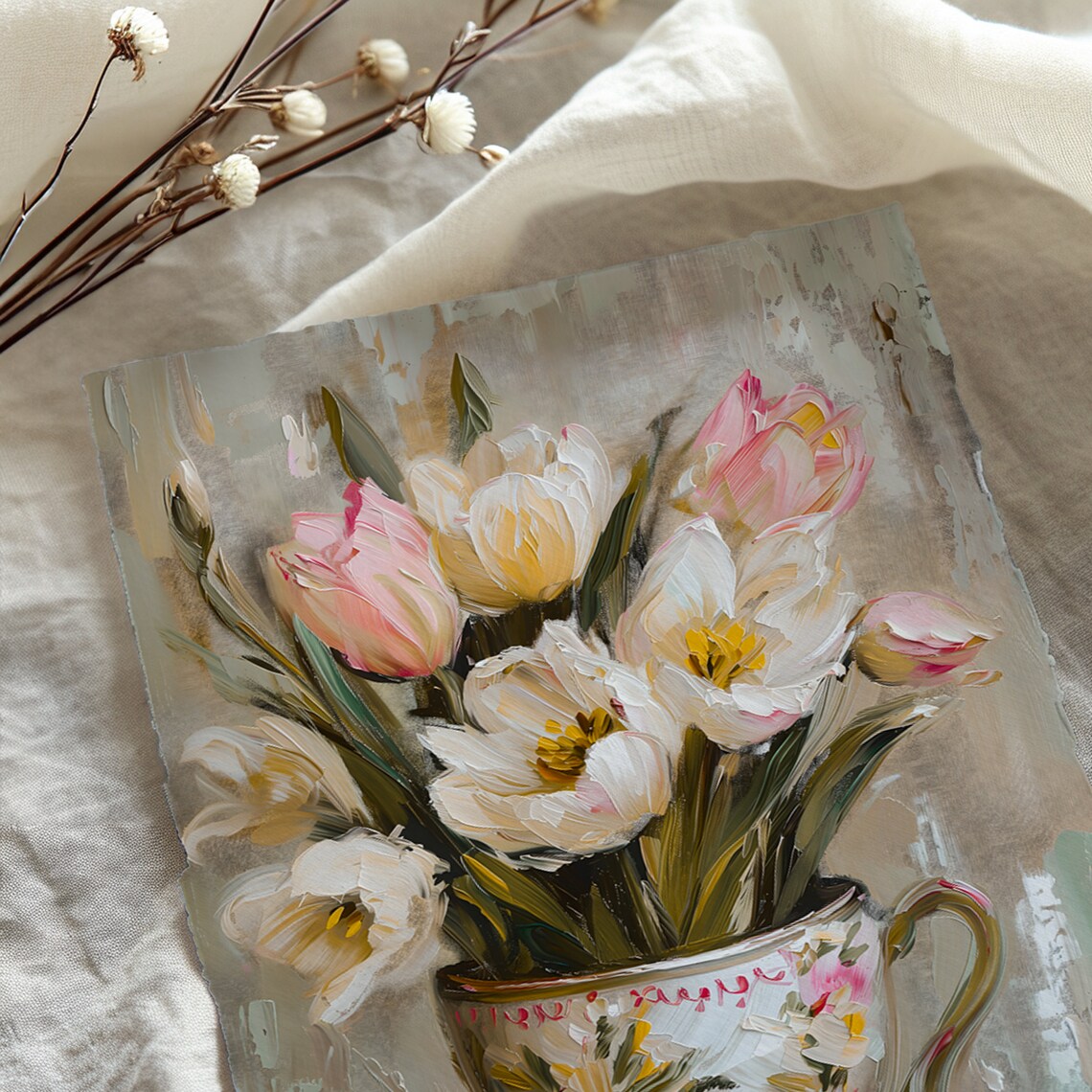 Spring Floral Painting, Light Academia Art Print - Image 5