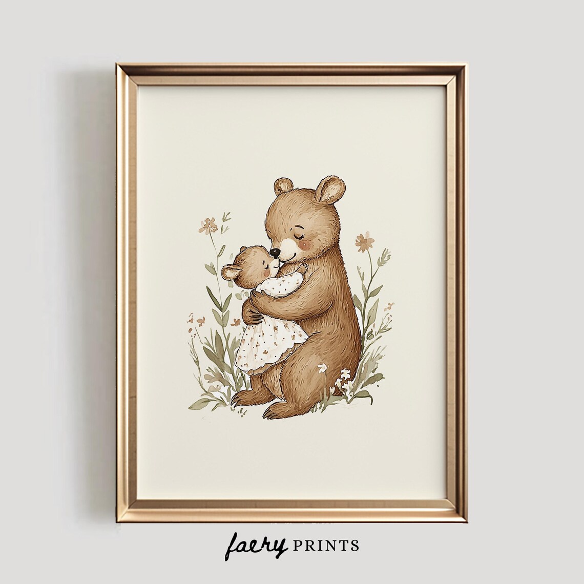 Bear Nursery Print, Vintage Style Nursery Decor