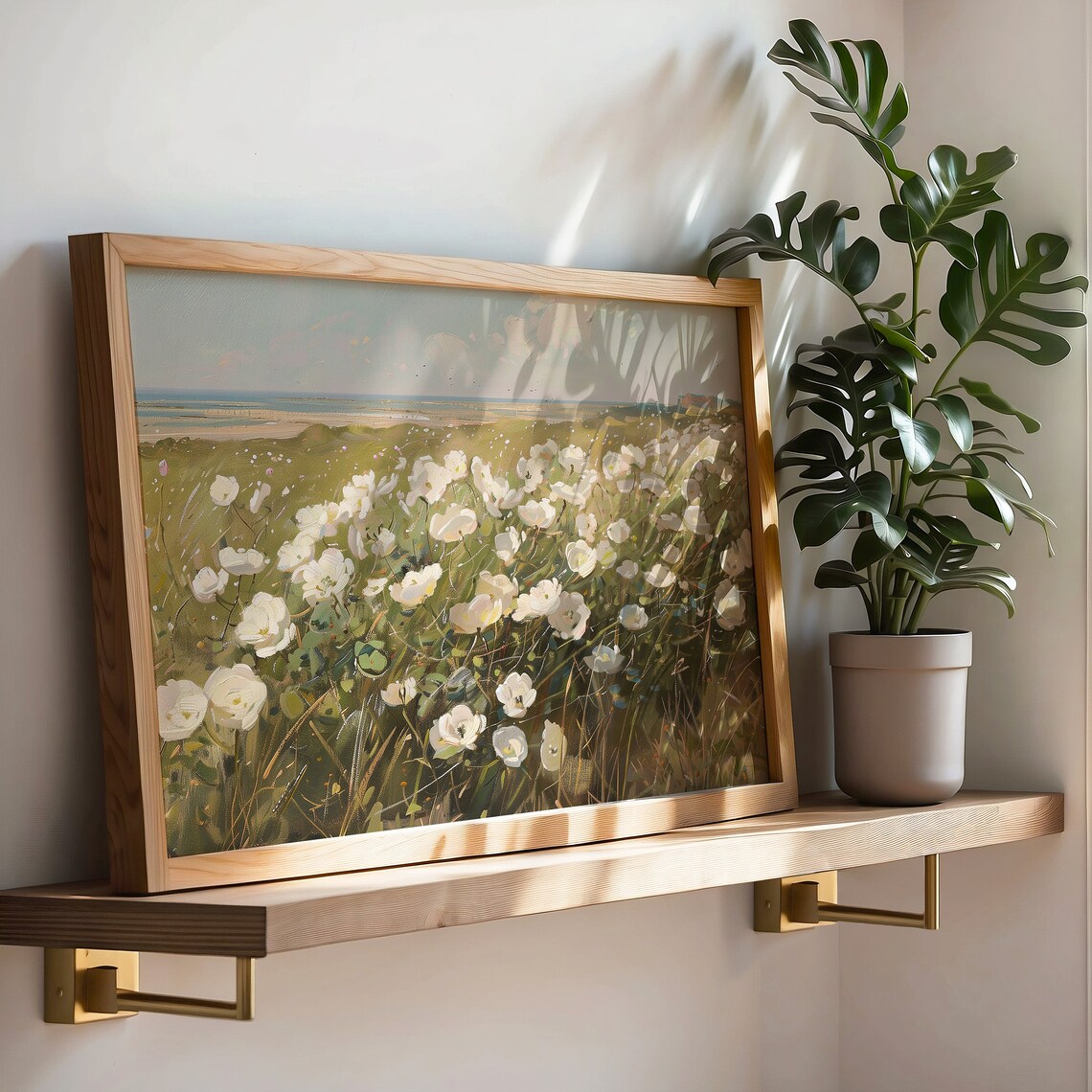 Wildflower Landscape Coastal Painting, Countryside Print - Image 2