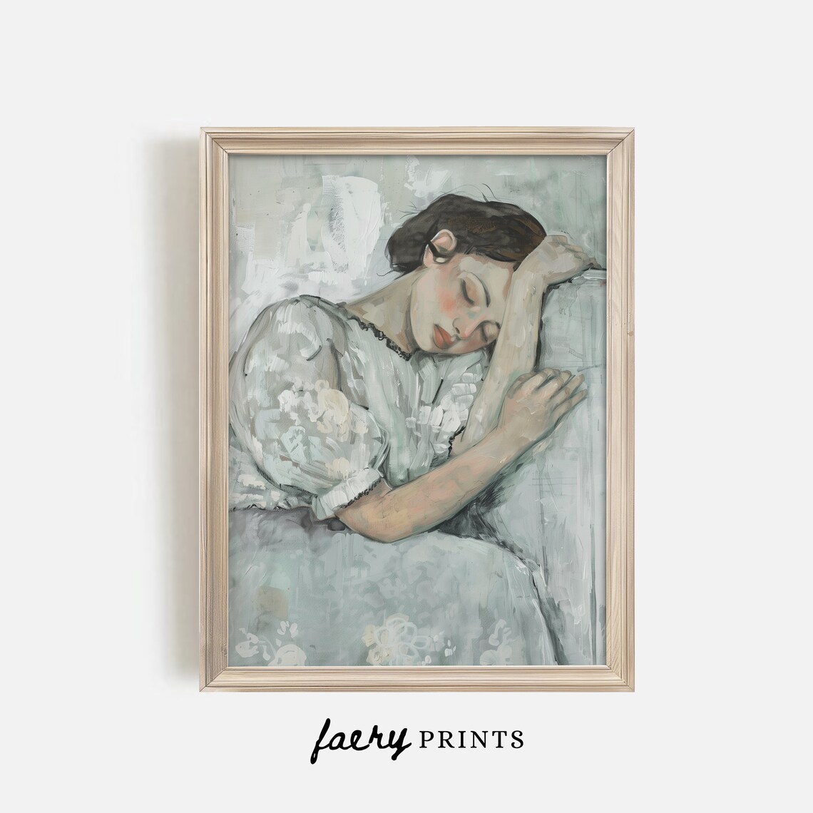 Woman Portrait Vintage Wall Art Print, Neutral Rustic - Image 5