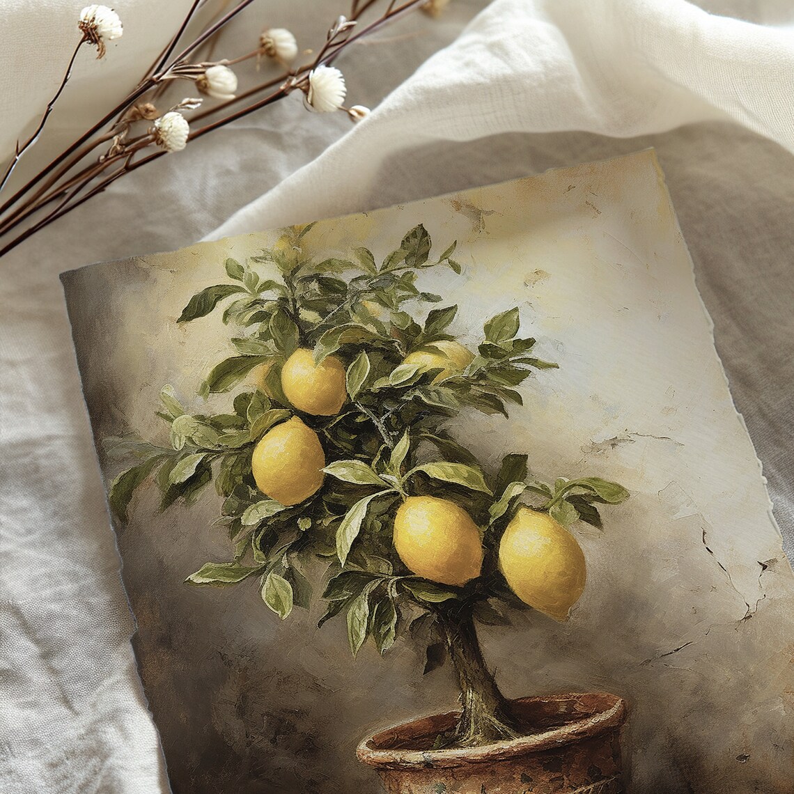 Lemon Tree Vintage Farmhouse Kitchen Art Print - Image 4