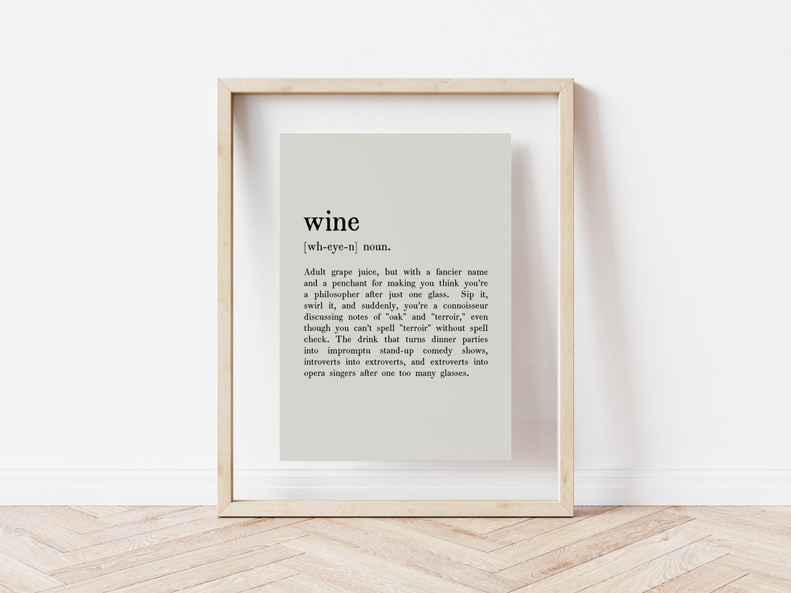 Funny Wine Dictionary Definition Typography Humor Gift Poster - Image 5