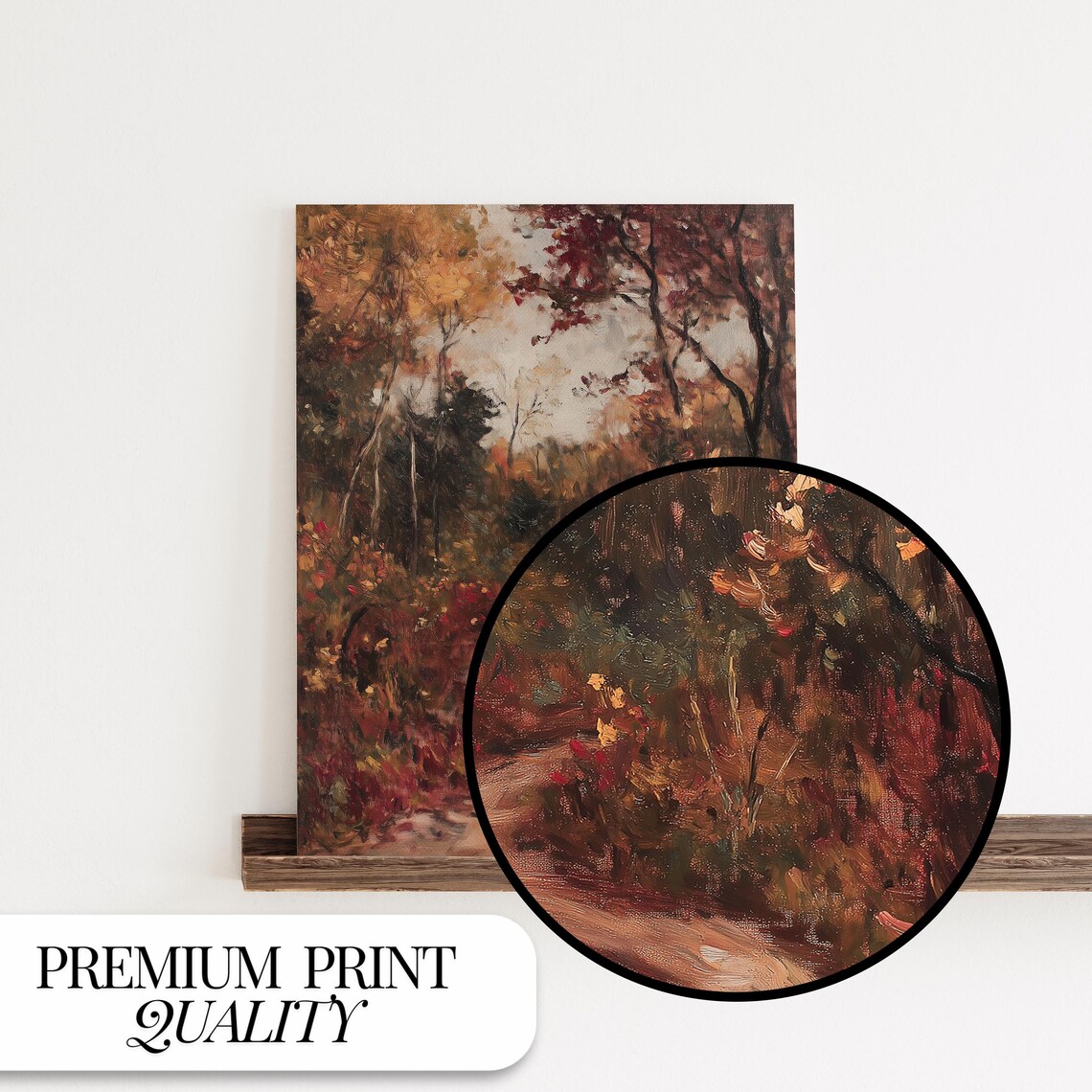 Fall Landscape Print, Moody Autumn Forest Art - Image 3