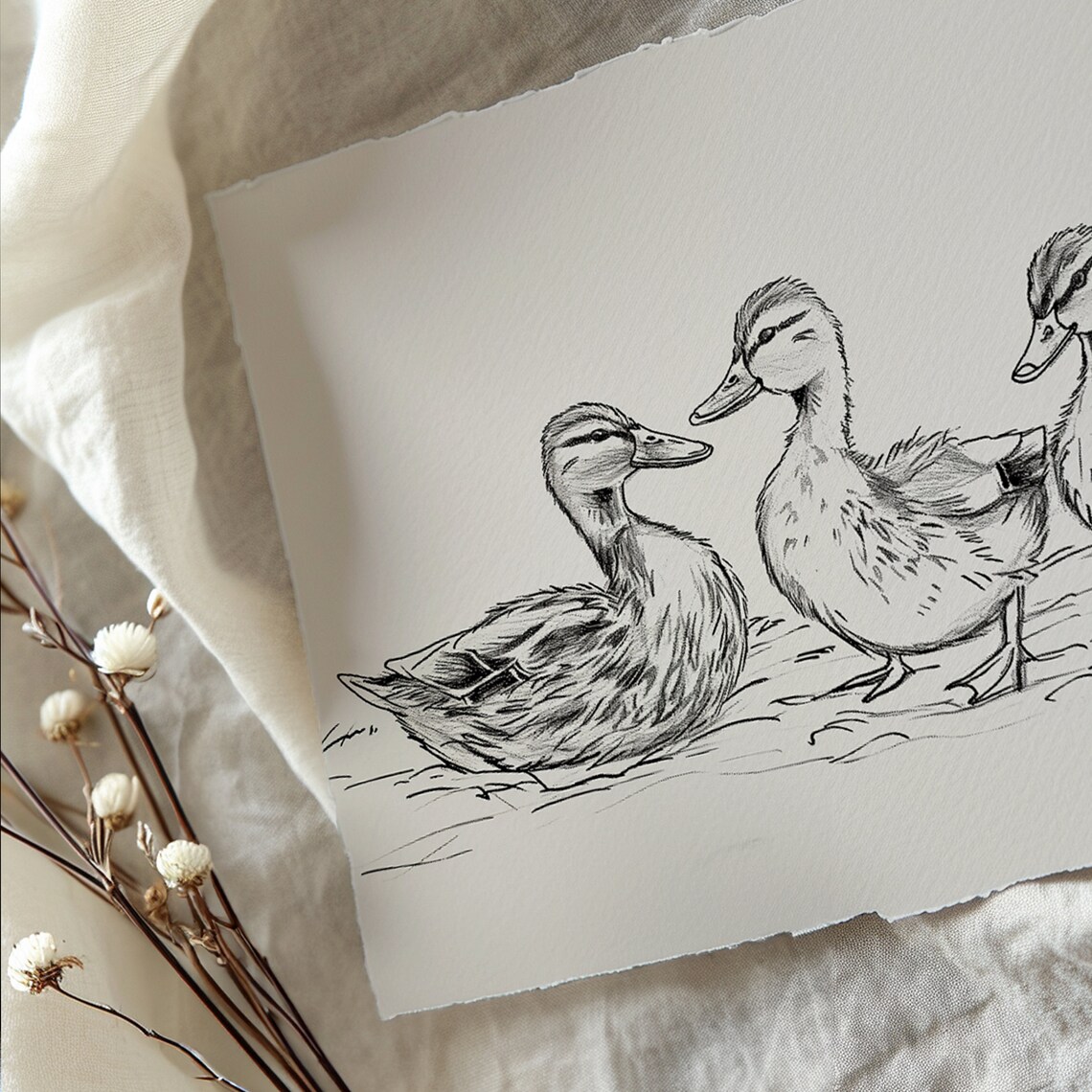 Duck Print Vintage Wall Art, Countryside Illustration - Image 5