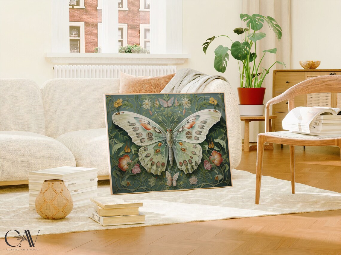 William Morris Inspired Butterfly Art Print, Woodland - Image 5